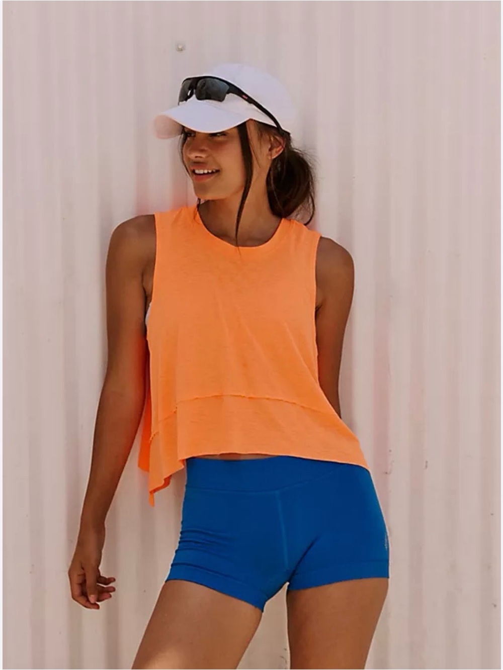 FP Movement Tempo Tank Top Bright Coral Orange Sleeveless Workout Top Women’s M